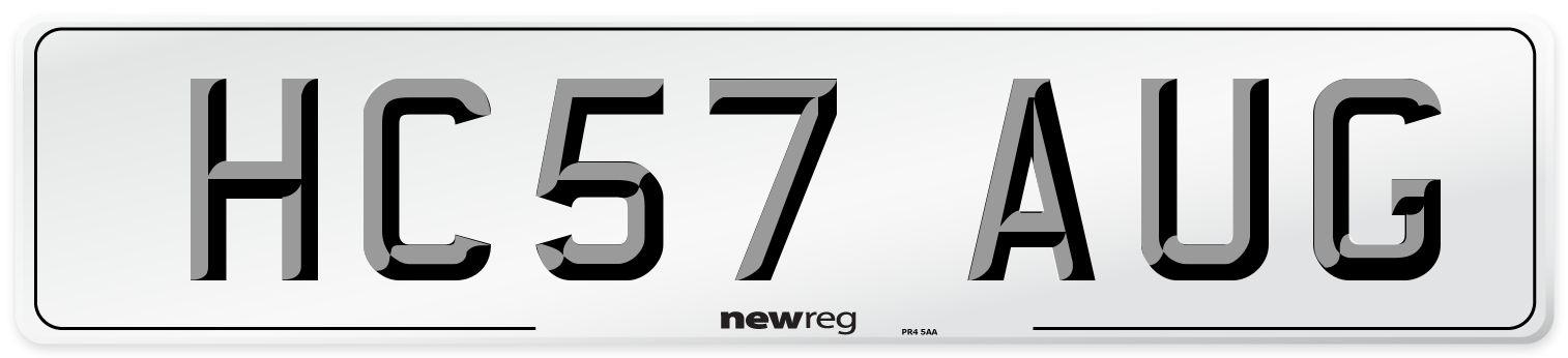HC57 AUG Number Plate from New Reg